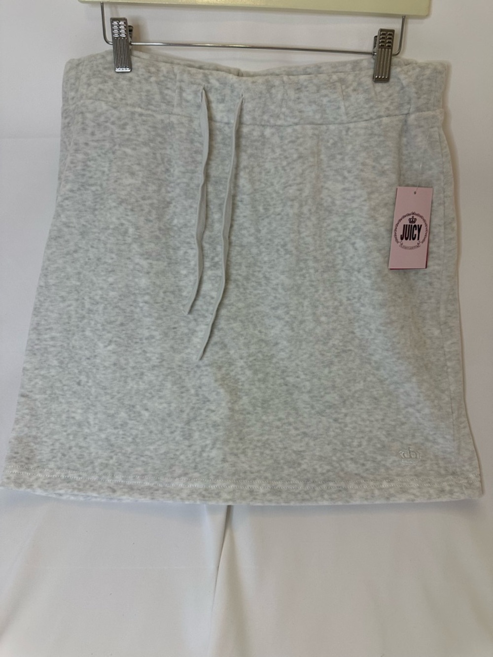 Juicy Couture Heather Light Gray Mini Skirt with Drawstring